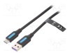 Cablu USB 2.0 VENTION USB A la USB C 1m negru 480Mbps PVC