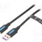 Cablu USB 2.0 VENTION USB A la USB C 1m negru 480Mbps PVC