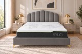 Pat Cloud 180x200 cm Tapitat Catifea Gri cu Somiera Inclusa