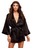 Halat All Satin Negru OS, Baci Lingerie