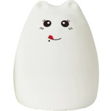Lampa Veghe Copii LED Pisicuta Multicolora Silicon Moale Telecomanda, Veghe Bebe, Lumina Noapte, Siguranta