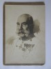 Rară! Fotografie pe carton 145 x 99 mm &icirc;mpăratul Franz Josef al Austro-Ungariei