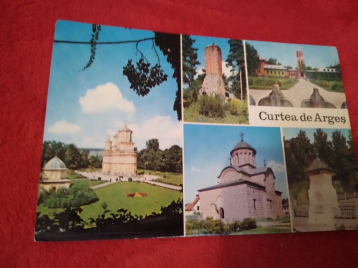 CARTE POSTALA - MONUMENTE ISTORICE DIN CURTEA DE ARGES CIRCULATA