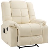 HOMCOM Fotoliu de Masaj Reclinabil Manual 165&deg; cu 8 Puncte de Masaj și Suport pentru Picioare, Fotoliu Relax Tapițat cu Telecomandă, Buzunare Laterale