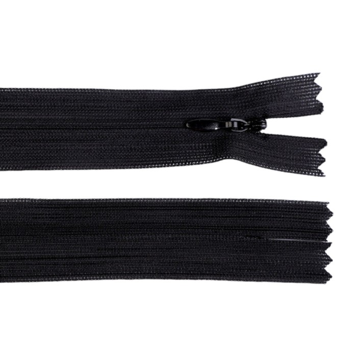Fermoar ascuns nedetasabil Crisalida, lungime 50 cm Negru