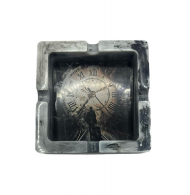 Scrumiera clasica , &amp;oelig;Trecerea Timpului, (negru-gri) foto