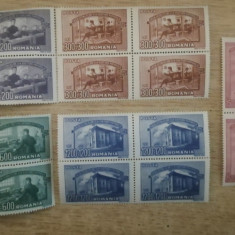 M1 TX7 10 - 1947 - Casa scoalelor - perechi de cate patru timbre