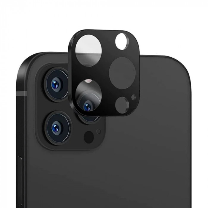 Folie Camera pentru iPhone 12 Pro, Techsuit Full Camera Glass, Black