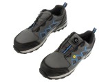 Pantofi ESD gri din piele, cu bombeu compozit, mărimea 43