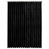 Draperie opacă, negru, 290 x 245 cm, catifea, cu c&acirc;rlige