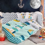 Cumpara ieftin Lenjerie Bebe Sailor Green (Bumbac Poplin)