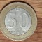 Turcia - moneda de colectie bimetal - 50 yeni kurus 2005 - Ataturk