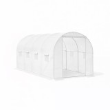 Cort Folie Gradina 200x250x400 cm, Alb, Cadru Metalic, Polietilena, Minitunel