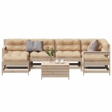 Cumpara ieftin Set mobilier de grădină cu perne, 7 piese, lemn masiv de pin