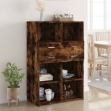 VidaXL Dulap &icirc;nalt, stejar fumuriu, 80x42,5x124 cm, lemn prelucrat