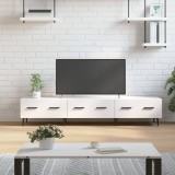 Gossi comoda tv, alb extralucios, 150x36x30 cm, lemn prelucrat