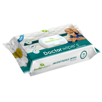 Servetele Umede DOCTOR WIPE&amp;#039;S Incontinence, 72 Buc/Pachet, Servetele Umede, Servetele Umede pentru Persoane Adulte, Servetele Umede pentru Adulti, Ser foto