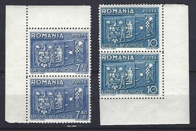 Romania 1938 - Lp 123 - Intelegerea Balcanica - pereche - MNH*** foto