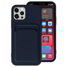 Husa Telefon iPhone 12 / 12 Pro TPU Cu Suport Carduri Albastra