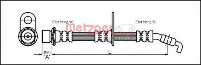 Conducta / cablu frana TOYOTA RAV 4 I Cabrio&amp;nbsp;(SXA1) (1997 - 2000) METZGER 4111427 foto