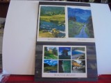 IRLANDA - 3 CARTI POSTALE ( UNA CU 6 FOTOGRAFII ) CU PEISAJE DIN TARA - PE VERSO UN PEISAJ ALB- NEGRU SI PREZENTAREA PEISAJELOR - NECIRCULATE -