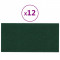 Panouri de perete 12 buc. verde &icirc;nchis 30x15 cm textil 0,54 m&sup2;