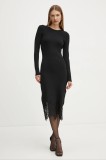Morgan rochie RMSIKA culoarea negru, midi, mulată, RMSIKA