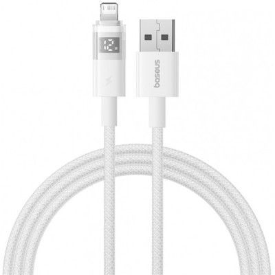 Cablu Date si Incarcare USB-A - Lightning Baseus Display 2, 18W, 2m, Alb P10382700211-01 foto