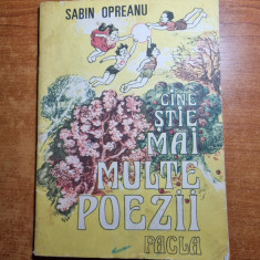 carte pentru copii - cine stie mai multe poezii - sabin opreanu - din anul 1985