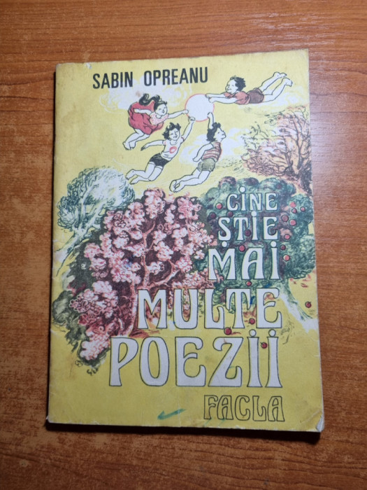 carte pentru copii - cine stie mai multe poezii - sabin opreanu - din anul 1985