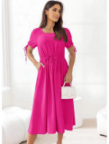 Rochie Dama Snur la Maneca Fucsia