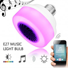 Bec muzical X5QB Bluetooth Lampa LED cu difuzor inteligent fara fir foto