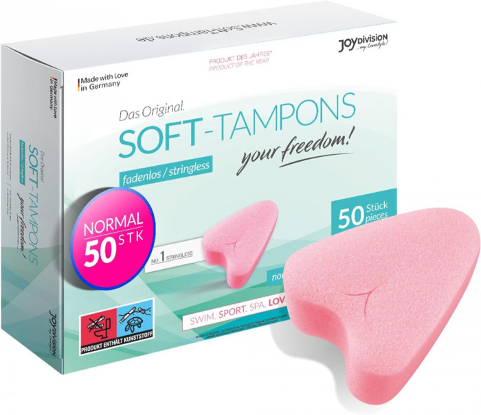 Tampoane Igienice Femei Joydivision &quot;Normal Soft Tampons&quot; - 50 Bucati - Roz##