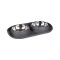 CASTRON DUBLU ANTIDERAPANT DIN INOX PENTRU CAINI FLAMINGO GRAFA DARK GREY 2x220ML
