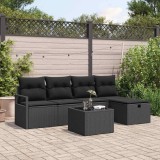 VidaXL Set de canapele pentru grădină 6 pcs Negru 230 x 117 x 85 cm