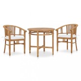 Set mobilier de gradina cu perne, 3 piese, lemn masiv de tec GartenMobel Dekor, vidaXL