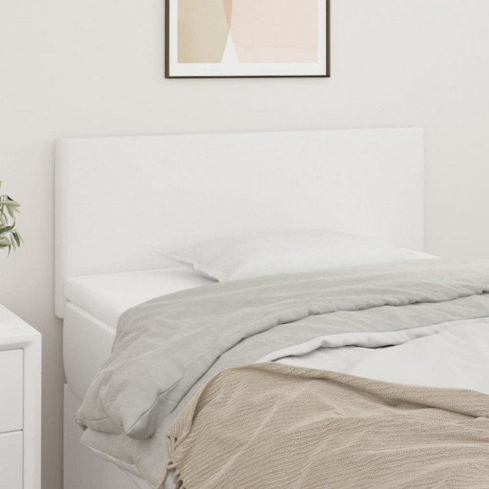 Tablie de pat, alb, 100x5x78/88 cm, piele ecologica GartenMobel Dekor