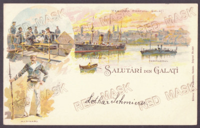 649 - GALATI, Litho, Romania - old postcard - used - 1899 foto