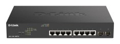 SWITCH D-LINK POE SMART, 8 porturi RJ-45 Gigabit + 2 porturi SFP Gigabit, POE max 130W, carcasa metalica, &amp;quot;DGS-1100-10MPV2&amp;quot; (timbru verde 2 lei) foto