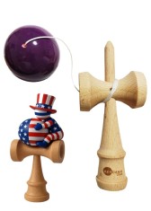 Kendama din lemn natural, Bila lemn + Sticker Waterproof USA pentru telefon, 163KD
