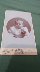 FOTO COPIL MIC VECHI PE CARTON GROS 9/7 CM DE COLECTIE RARA!!!