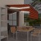 Copertină retractabilă manual cu stor&amp;LED portocaliu&amp;maro 4x3 m