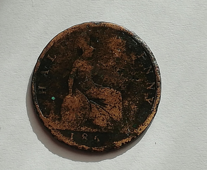 M3 C50 - Moneda foarte veche - Anglia - Half penny - 1862