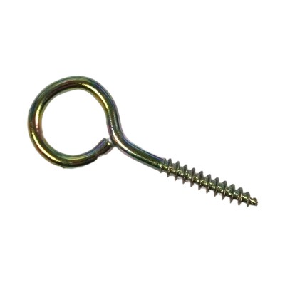 Set 100 carlige cu filet pentru lemn, metal, galben, ER100-1 KOD109, inel &amp;Oslash; exterior 30 mm, lungime totala 77 mm foto