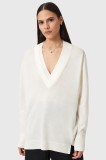 AllSaints pulover din amestec de l&acirc;nă BERN culoarea alb, light, W050KD