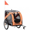 VidaXL Remorcă de bicicletă pentru animale companie, portocaliu și gri 91764