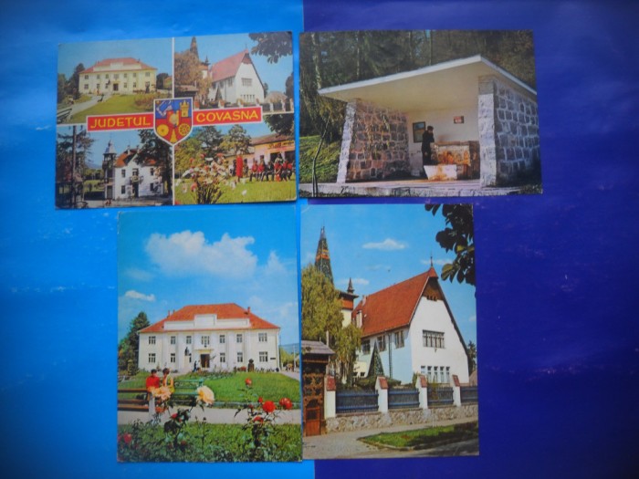 HOPCT LOT 2331 ASPECTE DIN ...JUD COVASNA -4 CARTI POSTALE-CIRCULATE