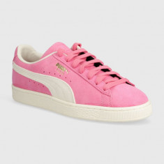 Puma sneakers din piele intoarsă Suede Neon culoarea roz, 396507