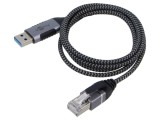 Cablu USB 3.0 RJ45 Goobay, 1m, U/FTP, mufă A nichelată