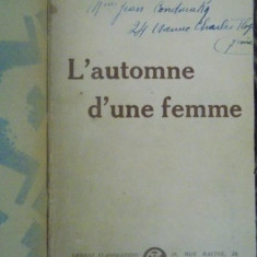 MARCEL PREVOST- L'AUTOMNE D'UNE FEMME, PARIS 1893 *DEDICATIE